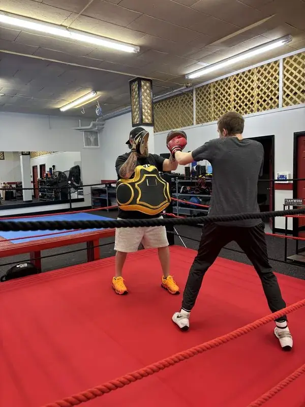 One-on-one boxing coaching session